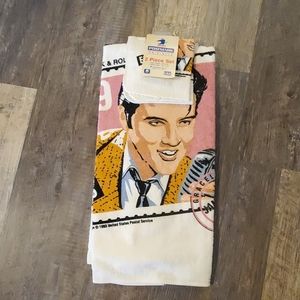 Vintage Postmark 2 PC set of Elvis Presley towel Bundle of 2